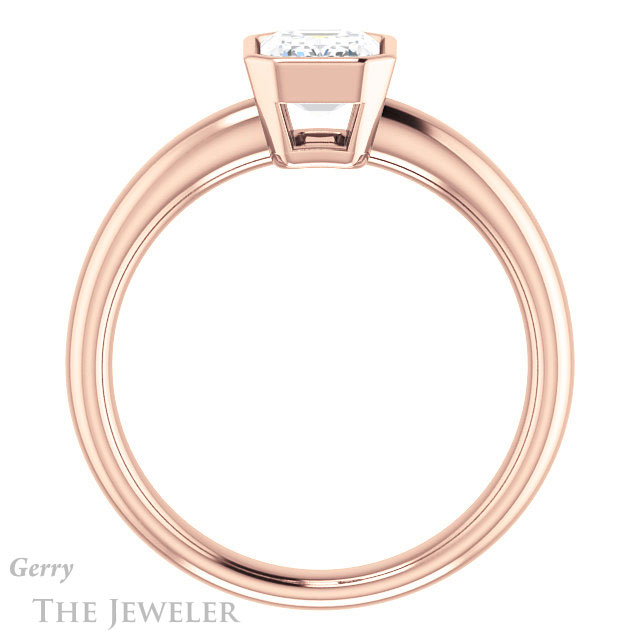 Emerald Cut Forever Brilliant Moissanite Engagement Ring #GTJ922-emerald-fb-r