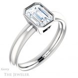 Emerald Cut Forever Brilliant Moissanite Engagement Ring #GTJ922-emerald-fb-w