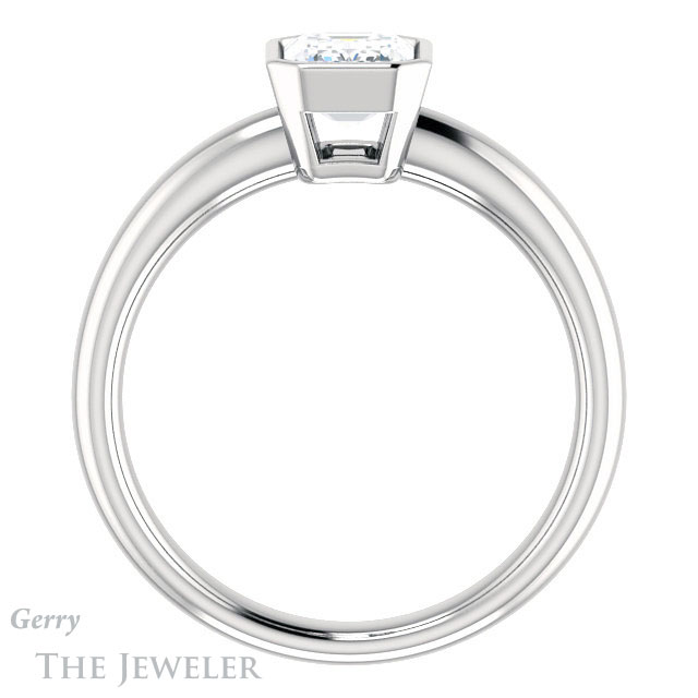 Emerald Cut Forever Brilliant Moissanite Engagement Ring #GTJ922-emerald-fb-w