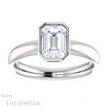 Emerald Cut Forever Brilliant Moissanite Engagement Ring #GTJ922-emerald-fb-w
