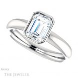 Emerald Cut Forever Brilliant Moissanite Engagement Ring #GTJ922-emerald-fb-w