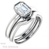 Emerald Cut Forever Brilliant Moissanite Engagement Ring #GTJ922-emerald-fb-w