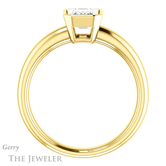 Emerald Cut Forever Brilliant Moissanite Engagement Ring #GTJ922-emerald-fb-y
