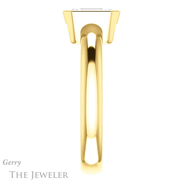 Emerald Cut Forever Brilliant Moissanite Engagement Ring #GTJ922-emerald-fb-y