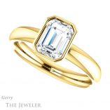 Emerald Cut Forever Brilliant Moissanite Engagement Ring #GTJ922-emerald-fb-y