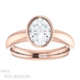 Oval Shaped Forever One Moissanite Engagement Ring #GTJ922-oval-fo-r