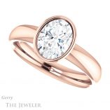 Oval Shaped Forever One Moissanite Engagement Ring #GTJ922-oval-fo-r