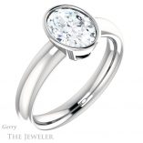 Oval Shaped Forever One Moissanite Engagement Ring #GTJ922-oval-fo-w 4 Oval Shaped Forever One Moissanite Engagement Ring #GTJ922-oval-fo-w