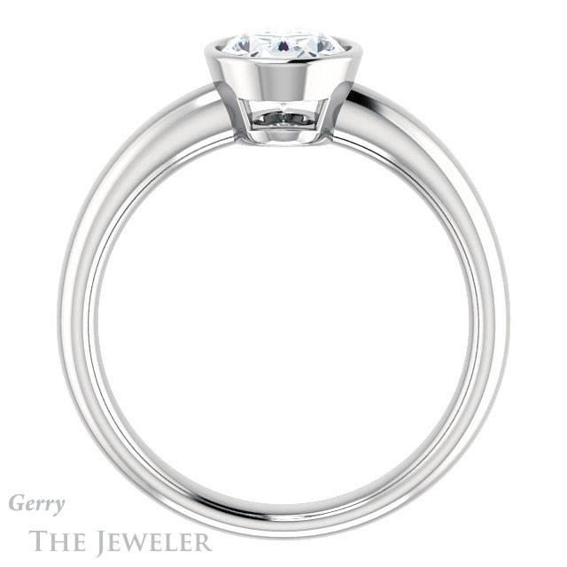 Oval Shaped Forever One Moissanite Engagement Ring #GTJ922-oval-fo-w