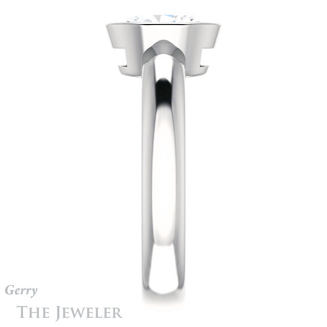 Oval Shaped Forever One Moissanite Engagement Ring #GTJ922-oval-fo-w 3 Oval Shaped Forever One Moissanite Engagement Ring #GTJ922-oval-fo-w