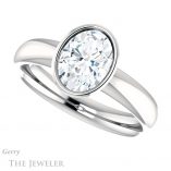 Oval Shaped Forever One Moissanite Engagement Ring #GTJ922-oval-fo-w 5 Oval Shaped Forever One Moissanite Engagement Ring #GTJ922-oval-fo-w