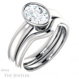 Oval Shaped Forever One Moissanite Engagement Ring #GTJ922-oval-fo-w 6 Oval Shaped Forever One Moissanite Engagement Ring #GTJ922-oval-fo-w