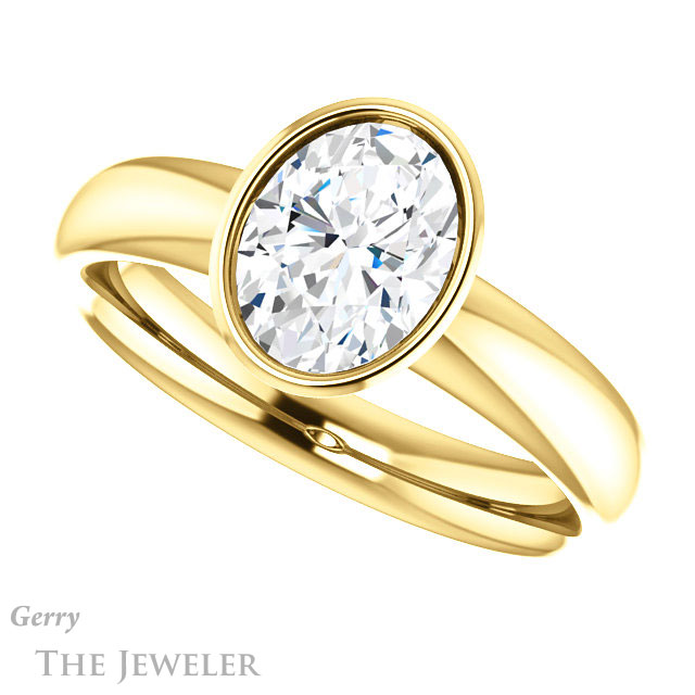 Oval Shaped Forever One Moissanite Engagement Ring #GTJ922-oval-fo-y 5 Oval Shaped Forever One Moissanite Engagement Ring #GTJ922-oval-fo-y