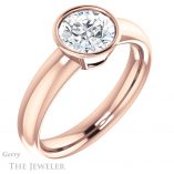 Round Cut Forever One Moissanite Engagement Ring #GTJ922-round-fo-r