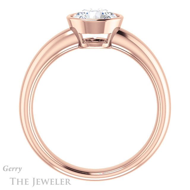 Round Cut Forever One Moissanite Engagement Ring #GTJ922-round-fo-r