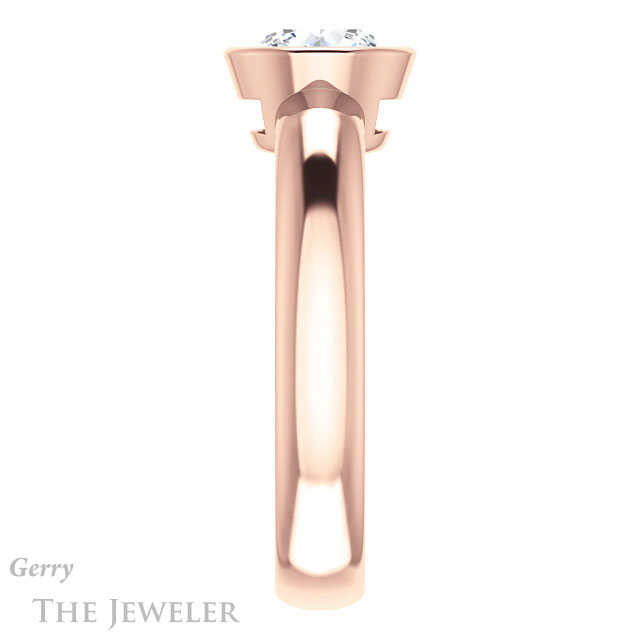 Round Cut Forever One Moissanite Engagement Ring #GTJ922-round-fo-r