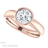 Round Cut Forever One Moissanite Engagement Ring #GTJ922-round-fo-r