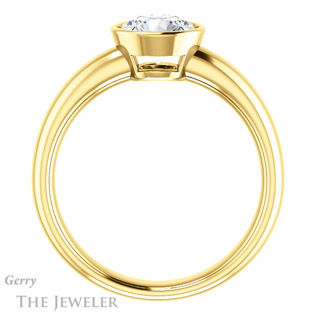 Round Cut Forever One Moissanite Engagement Ring #GTJ922-round-fo-y 2 Round Cut Forever One Moissanite Engagement Ring #GTJ922-round-fo-y