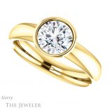 Round Cut Forever One Moissanite Engagement Ring #GTJ922-round-fo-y 5 Round Cut Forever One Moissanite Engagement Ring #GTJ922-round-fo-y