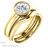 Round Cut Forever One Moissanite Engagement Ring #GTJ922-round-fo-y 6 Round Cut Forever One Moissanite Engagement Ring #GTJ922-round-fo-y