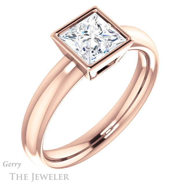 Princess Cut Forever One Moissanite Engagement Ring #GTJ922-square-fo-r