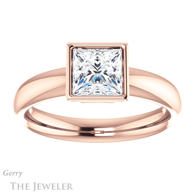 Princess Cut Forever One Moissanite Engagement Ring #GTJ922-square-fo-r