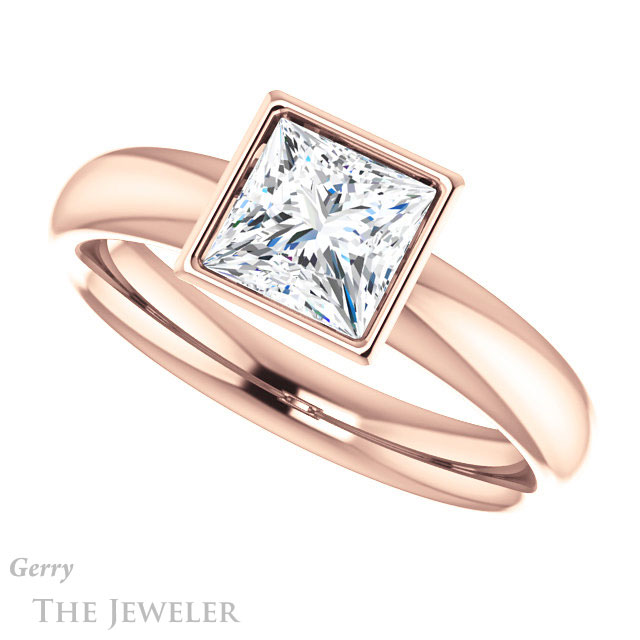 Princess Cut Forever One Moissanite Engagement Ring #GTJ922-square-fo-r