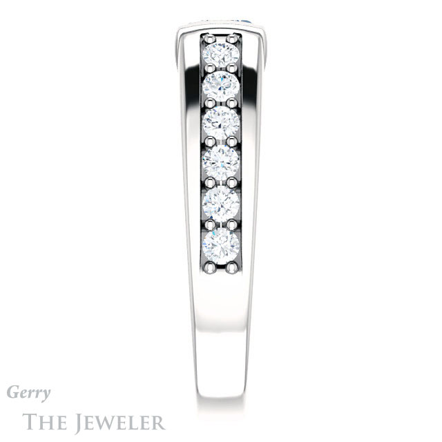 Emerald Cut Forever One Moissanite Engagement Ring #GTJ923-emerald-fb-w | Gerry The Jeweler Emerald Cut Forever Brilliant Moissanite Engagement Ring #GTJ923-emerald-fb-w