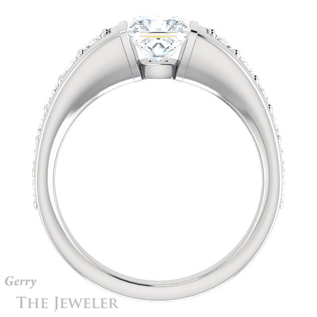 Princess Cut Forever One Moissanite Engagement Ring #GTJ923-square-fo-w | Gerry The Jeweler Princess Cut Forever One Moissanite Engagement Ring #GTJ923-square-fo-w
