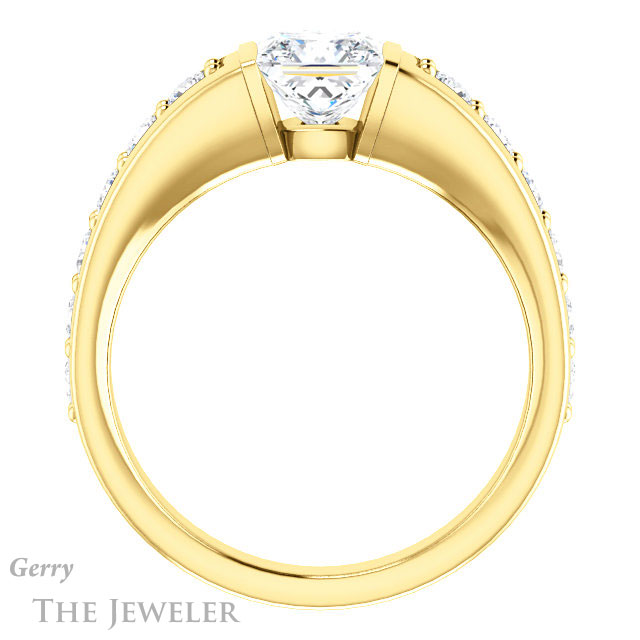 Princess Cut Forever One Moissanite Engagement Ring #GTJ923-square-fo-y | Gerry The Jeweler Princess Cut Forever One Moissanite Engagement Ring #GTJ923-square-fo-y