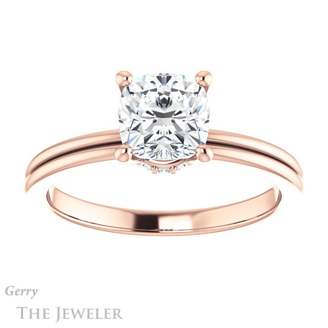 Cushion Cut Forever One Moissanite Engagement Ring #GTJ924-cushion-fo-r