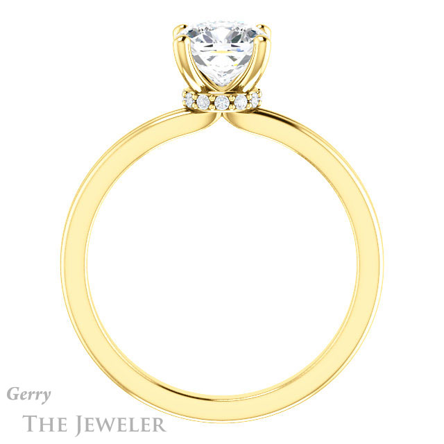 Cushion Cut Forever One Moissanite Engagement Ring #GTJ924-cushion-fo-y