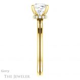 Cushion Cut Forever One Moissanite Engagement Ring #GTJ924-cushion-fo-y 3 Cushion Cut Forever One Moissanite Engagement Ring #GTJ924-cushion-fo-y