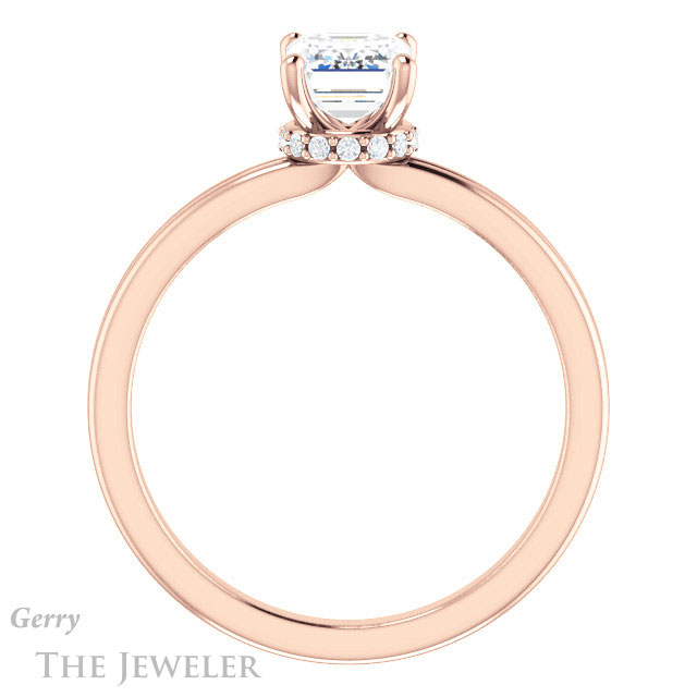 Emerald Cut Forever Brilliant Moissanite Engagement Ring #GTJ924-emerald-fb-r