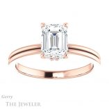 Emerald Cut Forever One Moissanite Engagement Ring #GTJ924-emerald-fb-r 1 Emerald Cut Forever Brilliant Moissanite Engagement Ring #GTJ924-emerald-fb-r