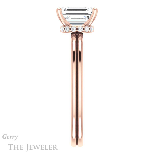 Emerald Cut Forever One Moissanite Engagement Ring #GTJ924-emerald-fb-r 3 Emerald Cut Forever Brilliant Moissanite Engagement Ring #GTJ924-emerald-fb-r
