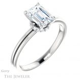 Emerald Cut Forever Brilliant Moissanite Engagement Ring #GTJ924-emerald-fb-w
