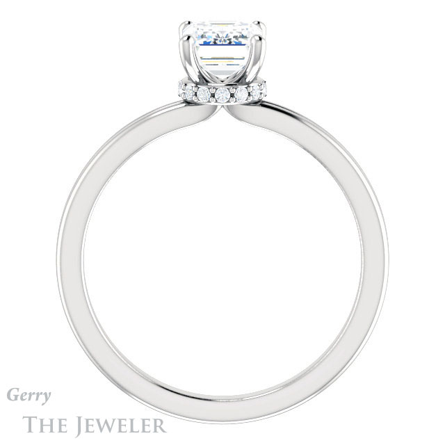 Emerald Cut Forever Brilliant Moissanite Engagement Ring #GTJ924-emerald-fb-w