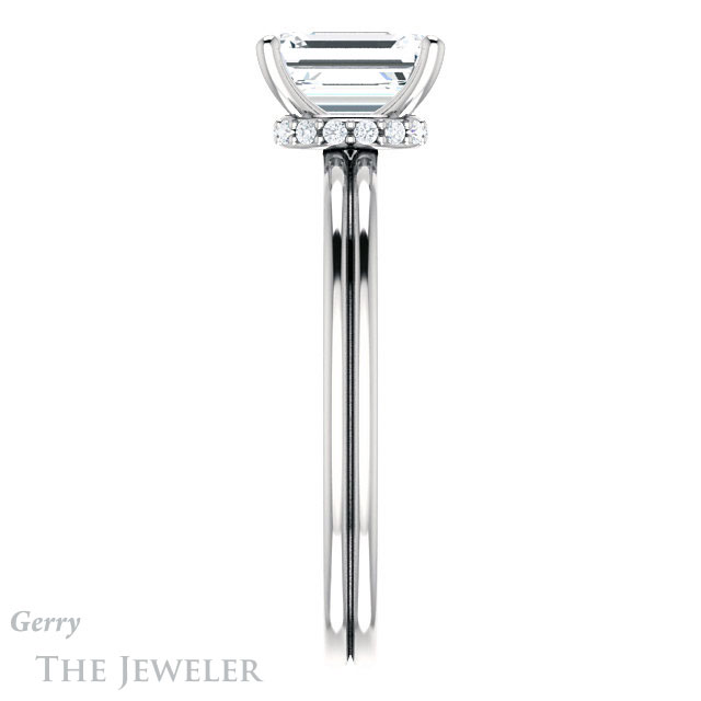 Emerald Cut Forever Brilliant Moissanite Engagement Ring #GTJ924-emerald-fb-w