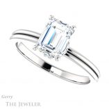 Emerald Cut Forever Brilliant Moissanite Engagement Ring #GTJ924-emerald-fb-w