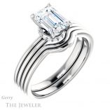 Emerald Cut Forever Brilliant Moissanite Engagement Ring #GTJ924-emerald-fb-w
