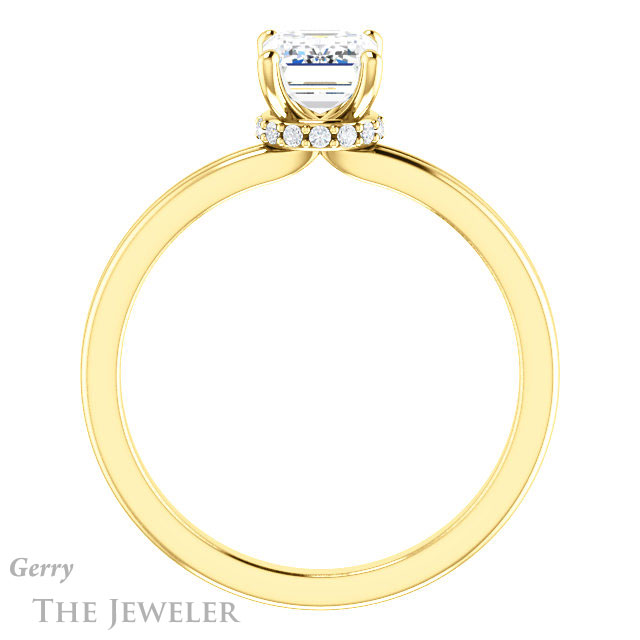 Emerald Cut Forever One Moissanite Engagement Ring #GTJ924-emerald-fb-y 2 Emerald Cut Forever Brilliant Moissanite Engagement Ring #GTJ924-emerald-fb-y