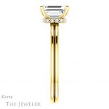 Emerald Cut Forever One Moissanite Engagement Ring #GTJ924-emerald-fb-y 3 Emerald Cut Forever Brilliant Moissanite Engagement Ring #GTJ924-emerald-fb-y