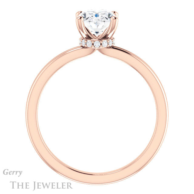 Oval Shaped Forever One Moissanite Engagement Ring #GTJ924-oval-fo-r