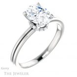 Oval Shaped Forever One Moissanite Engagement Ring #GTJ924-oval-fo-w