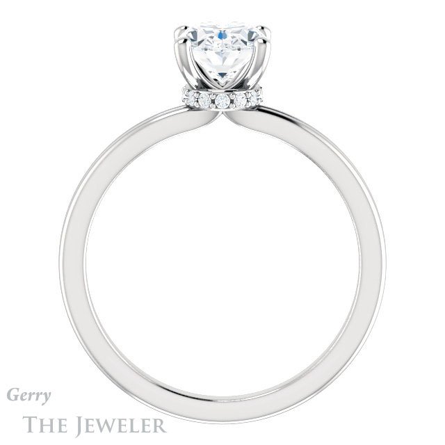 Oval Shaped Forever One Moissanite Engagement Ring #GTJ924-oval-fo-w