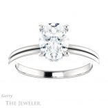 Oval Shaped Forever One Moissanite Engagement Ring #GTJ924-oval-fo-w