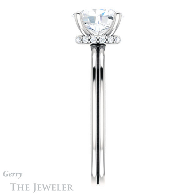Oval Shaped Forever One Moissanite Engagement Ring #GTJ924-oval-fo-w