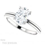 Oval Shaped Forever One Moissanite Engagement Ring #GTJ924-oval-fo-w