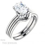 Oval Shaped Forever One Moissanite Engagement Ring #GTJ924-oval-fo-w